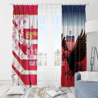 USA and Japan Rugby Custom Window Curtain Eagles Brave Blossoms Together Pacific LT14 - Polynesian Pride
