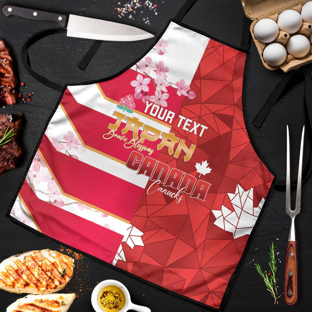 Canada and Japan Rugby Custom Apron Canucks Brave Blossoms Together Pacific - Polynesian Pride