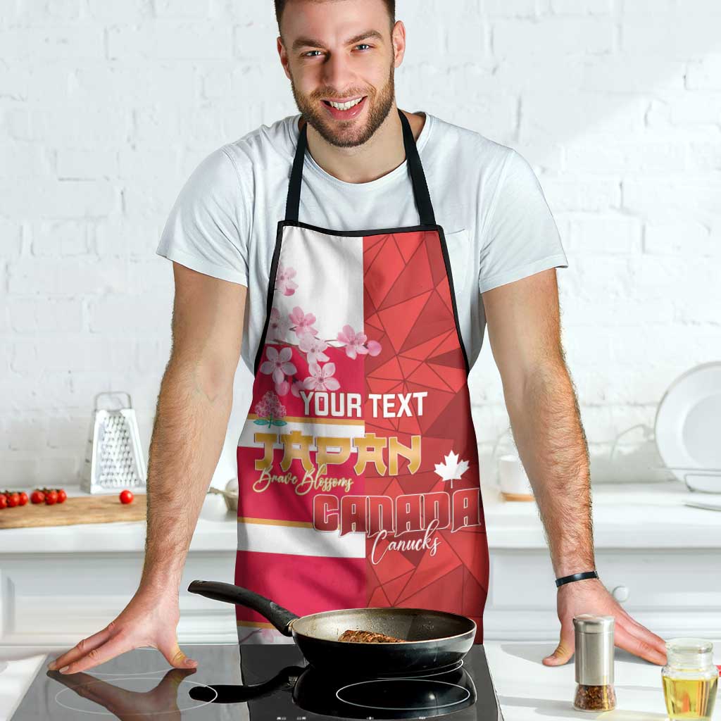Canada and Japan Rugby Custom Apron Canucks Brave Blossoms Together Pacific - Polynesian Pride