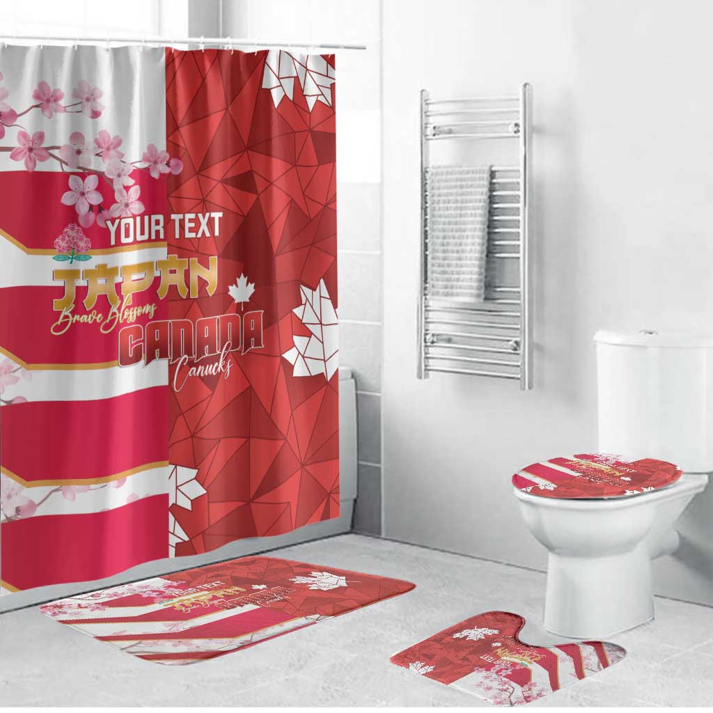 Canada and Japan Rugby Custom Bathroom Set Canucks Brave Blossoms Together Pacific - Polynesian Pride