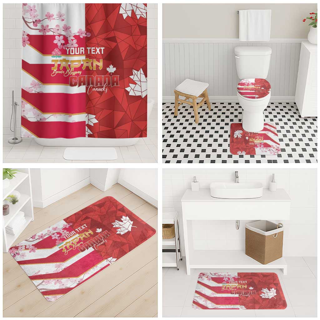 Canada and Japan Rugby Custom Bathroom Set Canucks Brave Blossoms Together Pacific - Polynesian Pride
