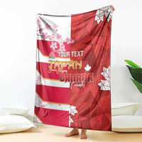 Canada and Japan Rugby Custom Blanket Canucks Brave Blossoms Together Pacific - Polynesian Pride