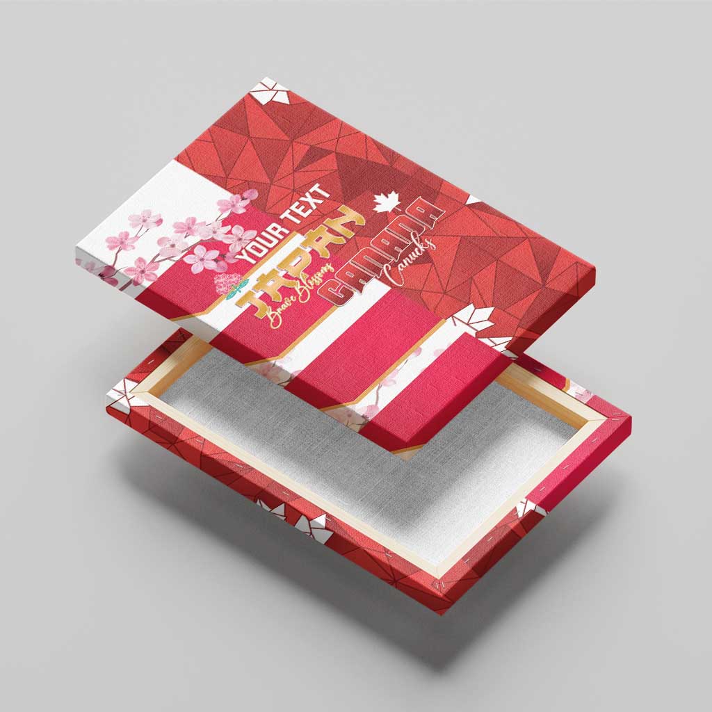 Canada and Japan Rugby Custom Canvas Wall Art Canucks Brave Blossoms Together Pacific - Polynesian Pride