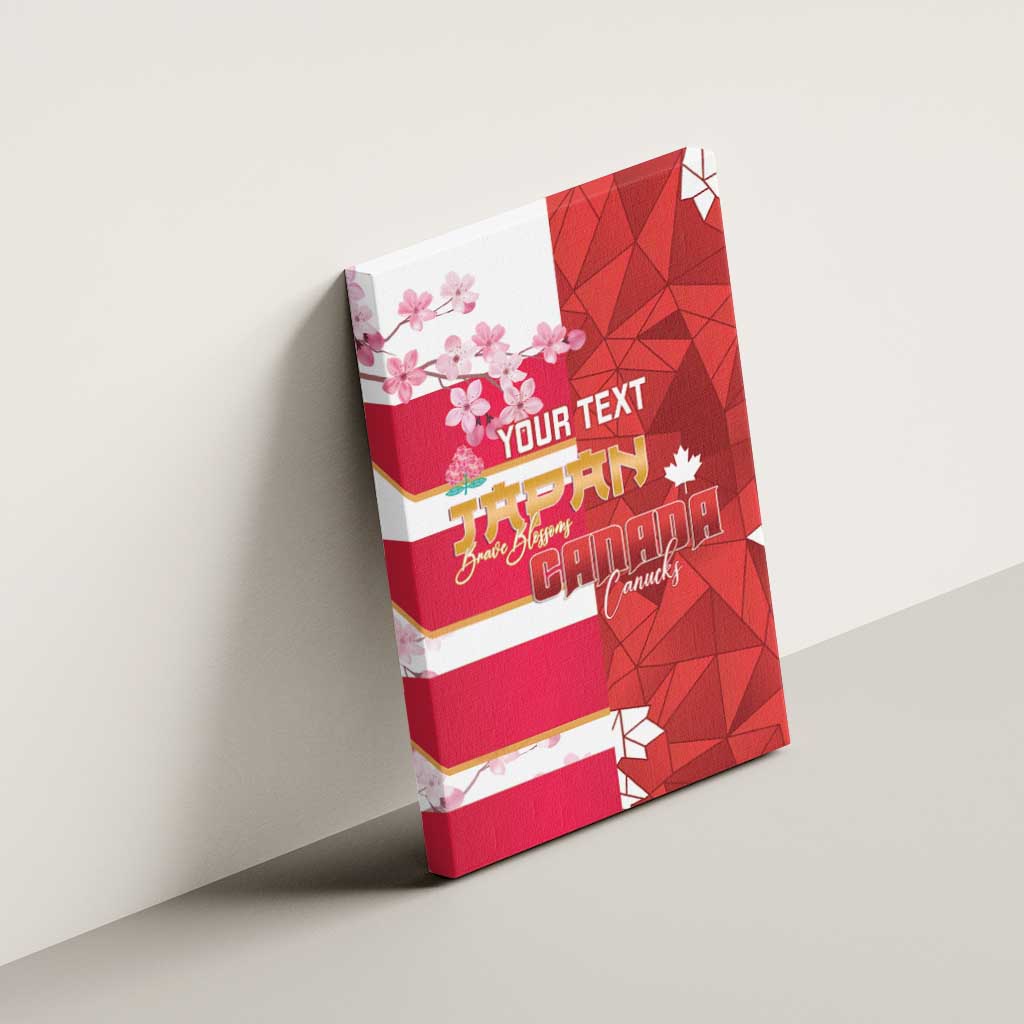 Canada and Japan Rugby Custom Canvas Wall Art Canucks Brave Blossoms Together Pacific - Polynesian Pride