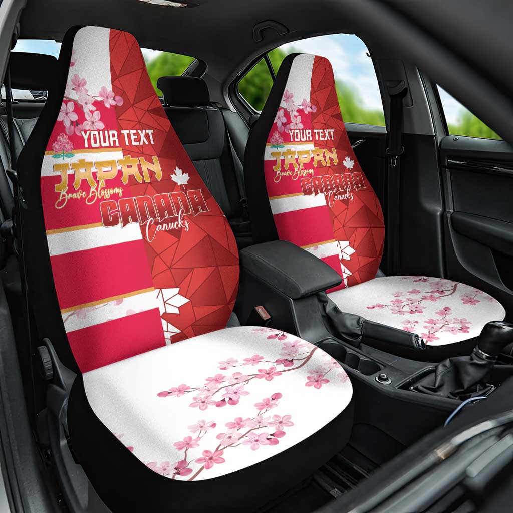 Canada and Japan Rugby Custom Car Seat Cover Canucks Brave Blossoms Together Pacific - Polynesian Pride