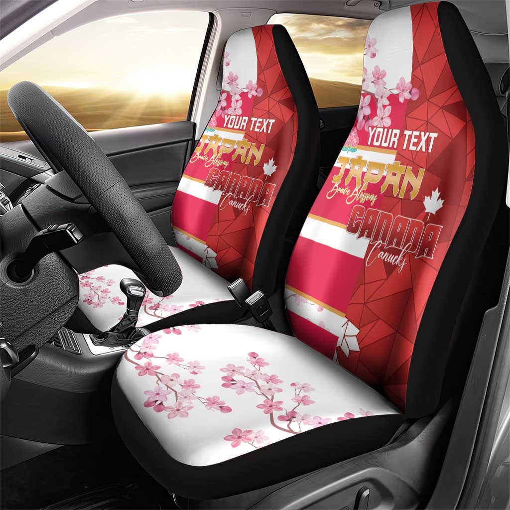 Canada and Japan Rugby Custom Car Seat Cover Canucks Brave Blossoms Together Pacific - Polynesian Pride