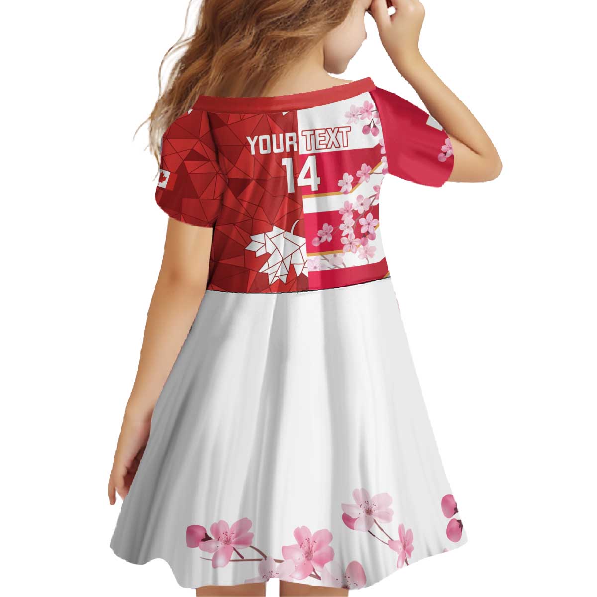 Canada and Japan Rugby Custom Family Matching Off The Shoulder Long Sleeve Dress and Hawaiian Shirt Canucks Brave Blossoms Together Pacific - Polynesian Pride
