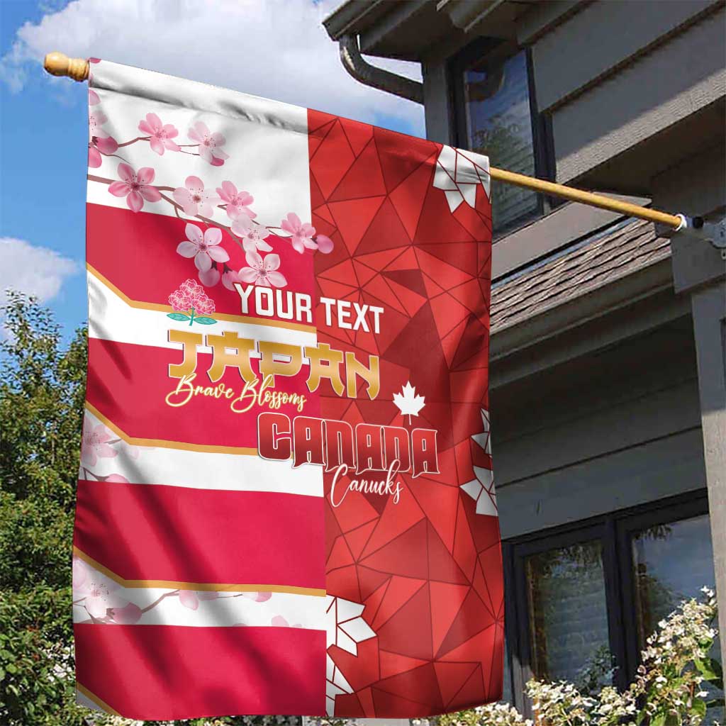 Canada and Japan Rugby Custom Garden Flag Canucks Brave Blossoms Together Pacific LT14 - Polynesian Pride