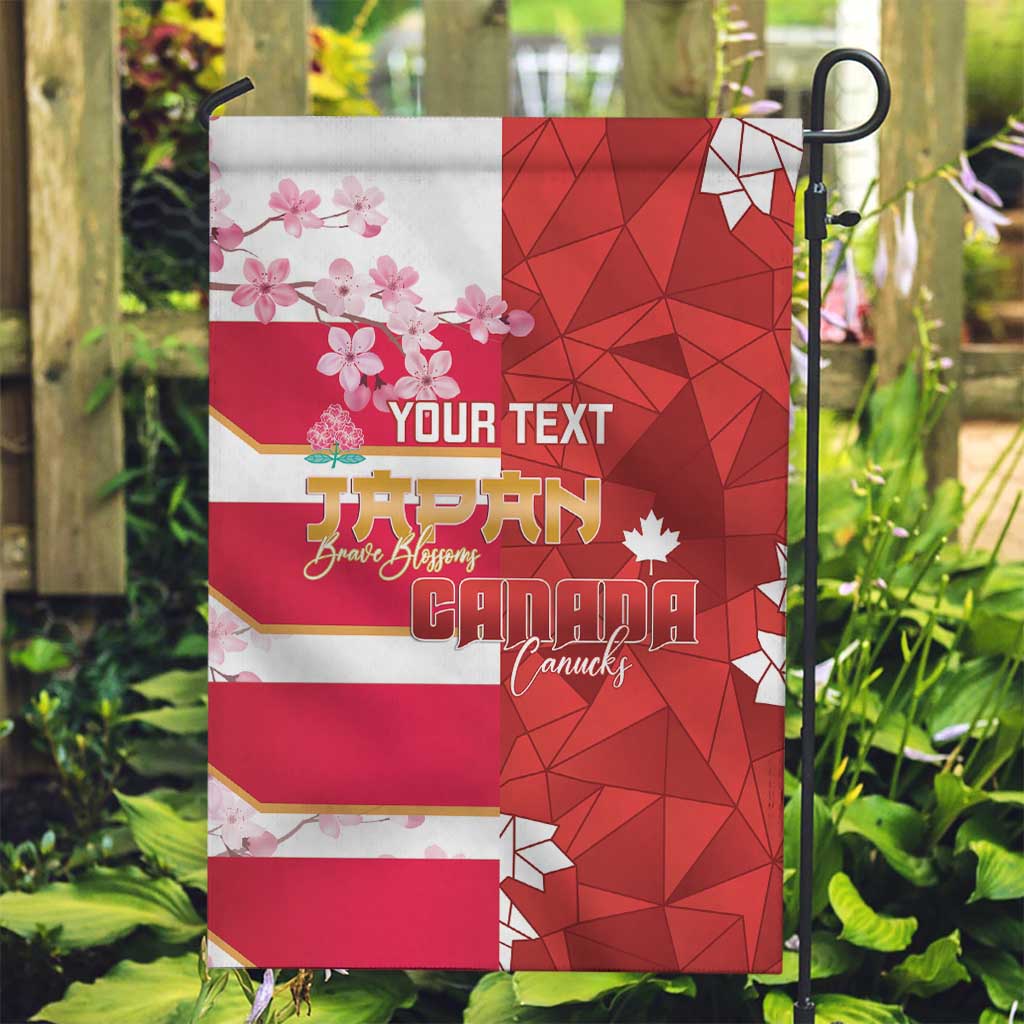 Canada and Japan Rugby Custom Garden Flag Canucks Brave Blossoms Together Pacific LT14 Garden Flag Red - Polynesian Pride