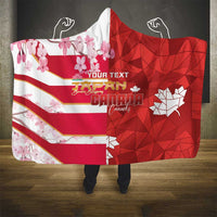 Canada and Japan Rugby Custom Hooded Blanket Canucks Brave Blossoms Together Pacific - Polynesian Pride