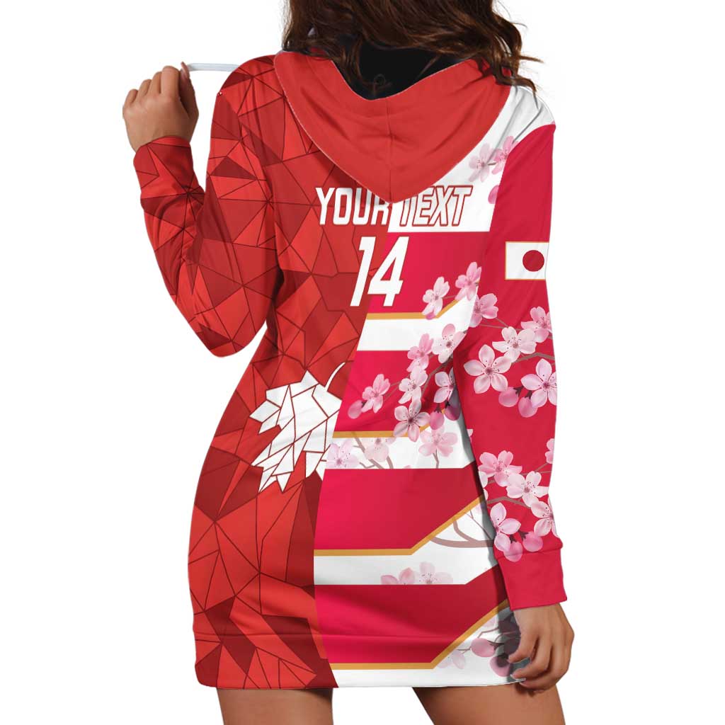 Canada and Japan Rugby Custom Hoodie Dress Canucks Brave Blossoms Together Pacific LT14 - Polynesian Pride