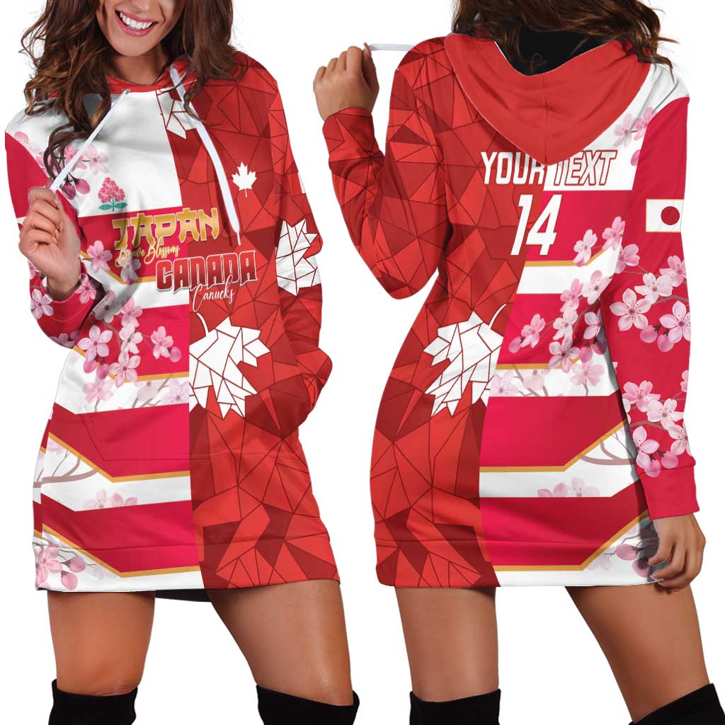 Canada and Japan Rugby Custom Hoodie Dress Canucks Brave Blossoms Together Pacific LT14 - Polynesian Pride