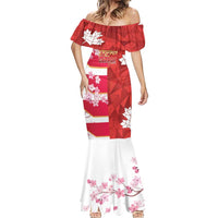 Canada and Japan Rugby Custom Mermaid Dress Canucks Brave Blossoms Together Pacific - Polynesian Pride