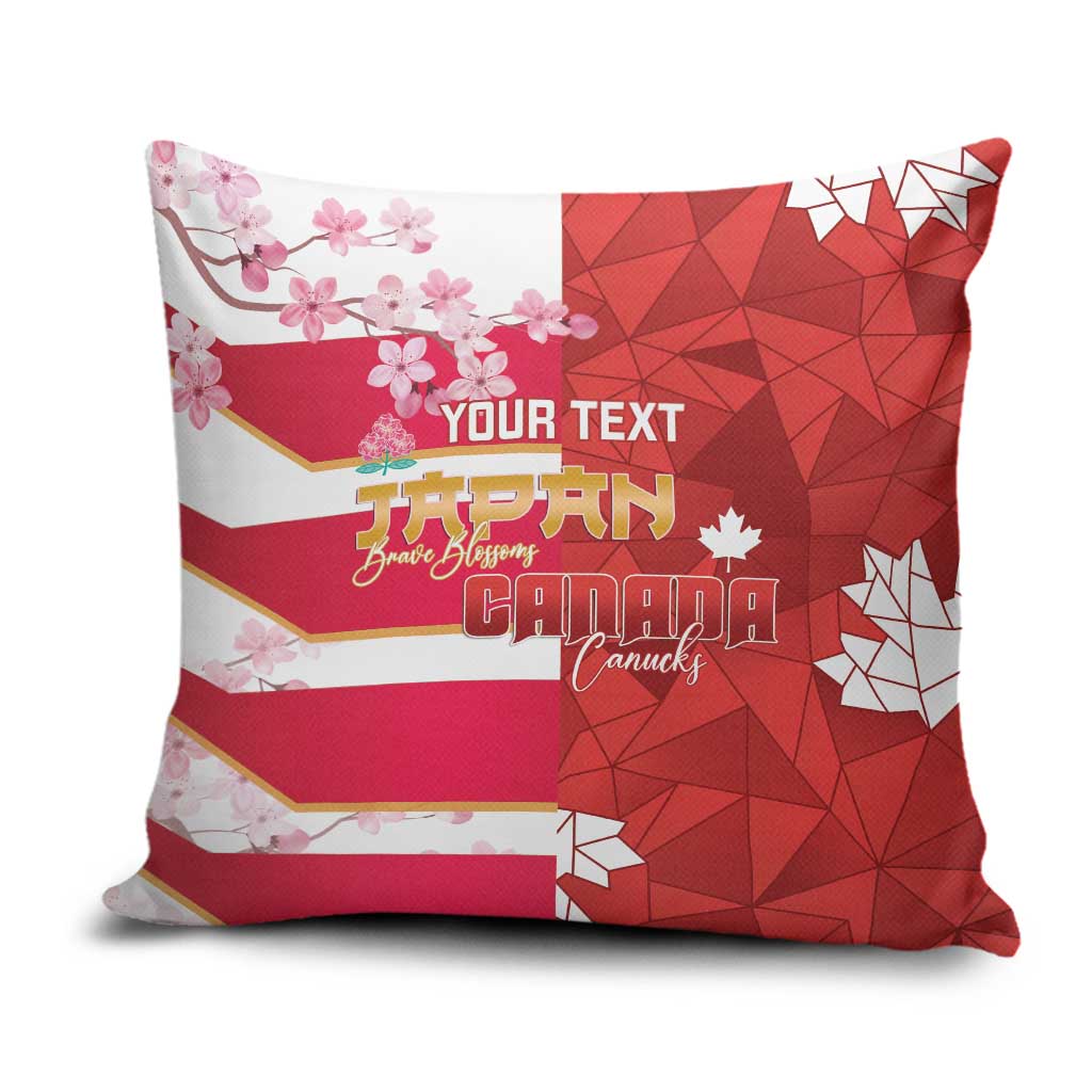 Canada and Japan Rugby Custom Pillow Cover Canucks Brave Blossoms Together Pacific - Polynesian Pride