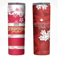 Canada and Japan Rugby Skinny Tumbler Canucks Brave Blossoms Together Pacific - Polynesian Pride