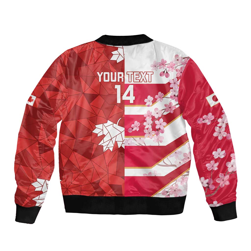 Canada and Japan Rugby Custom Sleeve Zip Bomber Jacket Canucks Brave Blossoms Together Pacific LT14 - Polynesian Pride