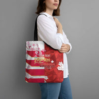 Canada and Japan Rugby Custom Tote Bag Canucks Brave Blossoms Together Pacific - Polynesian Pride