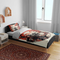 Samurai Warrior Japan Bedding Set Red-blossomed Tree Classic Japanese Stylized - Polynesian Pride