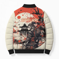 Samurai Warrior Japan Bomber Puffer Jacket Red-blossomed Tree Classic Japanese Stylized LT14 - Polynesian Pride