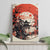 Samurai Warrior Japan Canvas Wall Art Red-blossomed Tree Classic Japanese Stylized - Polynesian Pride
