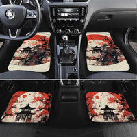 Samurai Warrior Japan Car Mats Red-blossomed Tree Classic Japanese Stylized - Polynesian Pride