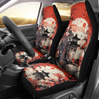 Samurai Warrior Japan Car Seat Cover Red-blossomed Tree Classic Japanese Stylized LT14 - Polynesian Pride