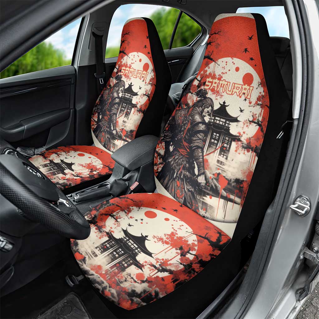 Samurai Warrior Japan Car Seat Cover Red-blossomed Tree Classic Japanese Stylized LT14 - Polynesian Pride