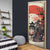 Samurai Warrior Japan Door Cover Red-blossomed Tree Classic Japanese Stylized - Polynesian Pride