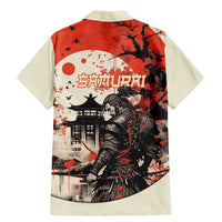 Samurai Warrior Japan Family Matching Mermaid Dress and Hawaiian Shirt Red-blossomed Tree Classic Japanese Stylized - Polynesian Pride