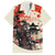 Samurai Warrior Japan Family Matching Summer Maxi Dress and Hawaiian Shirt Red-blossomed Tree Classic Japanese Stylized - Polynesian Pride