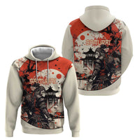 Samurai Warrior Japan Hoodie Red-blossomed Tree Classic Japanese Stylized - Polynesian Pride