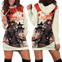 Samurai Warrior Japan Hoodie Dress Red-blossomed Tree Classic Japanese Stylized LT14 - Polynesian Pride