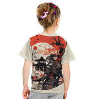 Samurai Warrior Japan Kid T Shirt Red-blossomed Tree Classic Japanese Stylized LT14 - Polynesian Pride