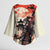 Samurai Warrior Japan Kimono Sleeve Blouse Red-blossomed Tree Classic Japanese Stylized - Polynesian Pride