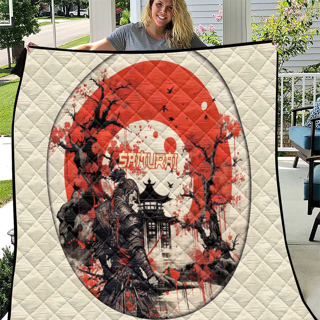 Samurai Warrior Japan Quilt Red-blossomed Tree Classic Japanese Stylized LT14 Red - Polynesian Pride
