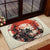 Samurai Warrior Japan Rubber Doormat Red-blossomed Tree Classic Japanese Stylized - Polynesian Pride