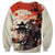 Samurai Warrior Japan Sweatshirt Red-blossomed Tree Classic Japanese Stylized - Polynesian Pride
