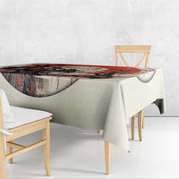 Samurai Warrior Japan Tablecloth Red-blossomed Tree Classic Japanese Stylized - Polynesian Pride