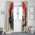 Samurai Warrior Japan Window Curtain Red-blossomed Tree Classic Japanese Stylized - Polynesian Pride