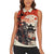Samurai Warrior Japan Women Sleeveless Polo Shirt Red-blossomed Tree Classic Japanese Stylized - Polynesian Pride