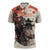 Samurai Warrior Japan Zipper Polo Shirt Red-blossomed Tree Classic Japanese Stylized - Polynesian Pride