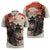 Samurai Warrior Japan Zipper Polo Shirt Red-blossomed Tree Classic Japanese Stylized - Polynesian Pride