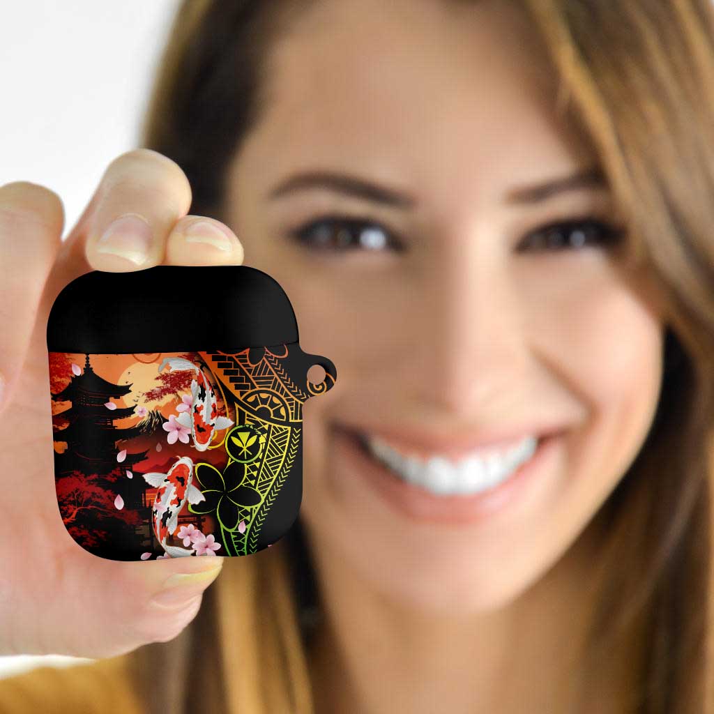Hawaiian and Japanese AirPods Case Koi Fish With Kanaka Polynesian Tattoo - Polynesian Pride