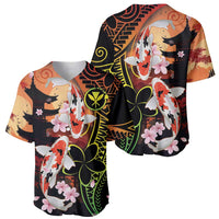 Hawaiian and Japanese Baseball Jersey Koi Fish With Kanaka Polynesian Tattoo - Polynesian Pride