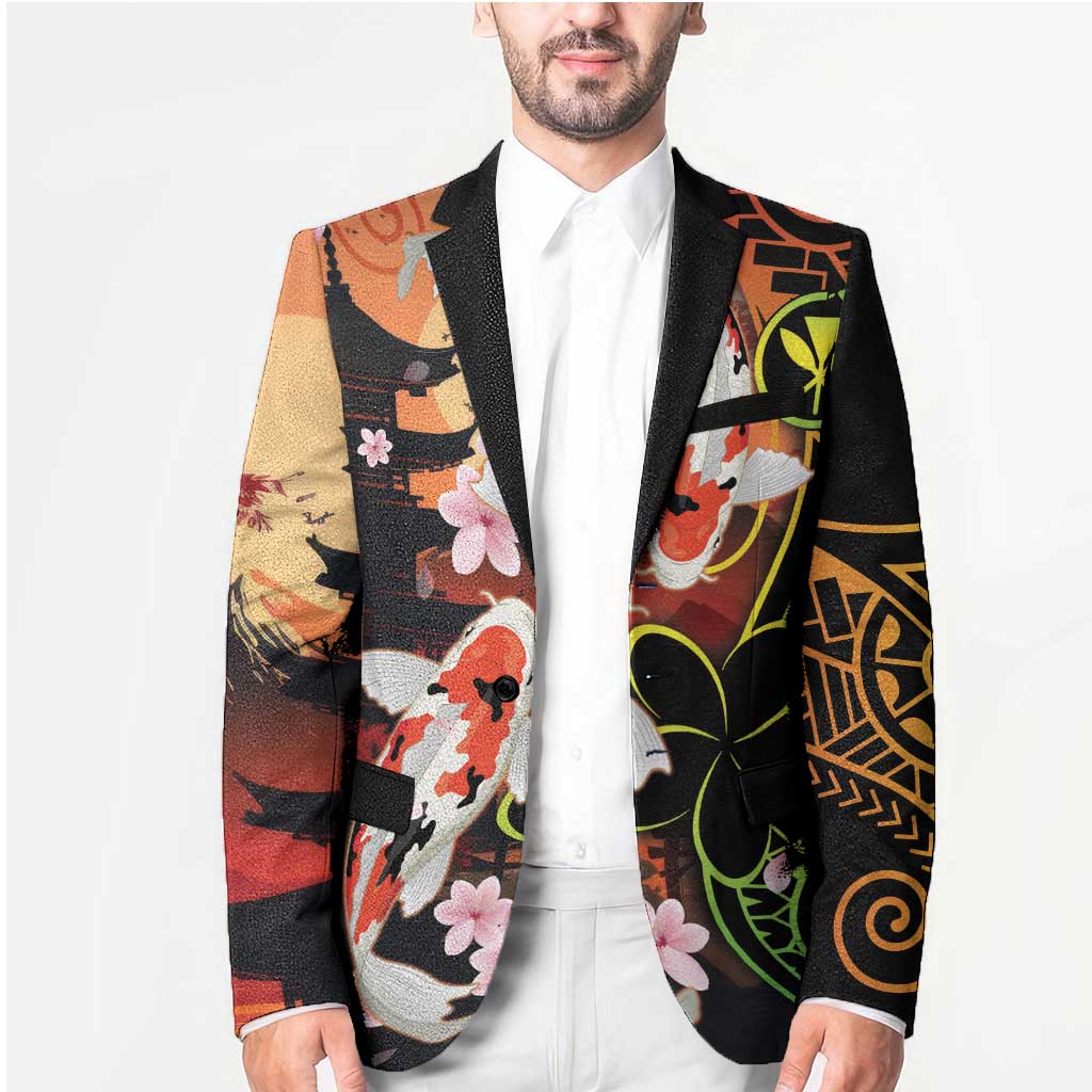 Hawaiian and Japanese Blazer Koi Fish With Kanaka Polynesian Tattoo - Polynesian Pride