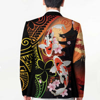 Hawaiian and Japanese Blazer Koi Fish With Kanaka Polynesian Tattoo - Polynesian Pride