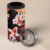 Hawaiian and Japanese 4 in 1 Can Cooler Tumbler Koi Fish With Kanaka Polynesian Tattoo - Polynesian Pride