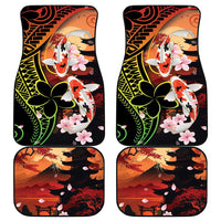 Hawaiian and Japanese Car Mats Koi Fish With Kanaka Polynesian Tattoo - Polynesian Pride