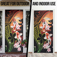 Hawaiian and Japanese Door Cover Koi Fish With Kanaka Polynesian Tattoo - Polynesian Pride
