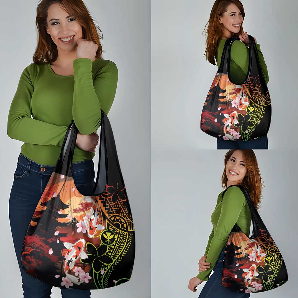 Hawaiian and Japanese Grocery Bag Koi Fish With Kanaka Polynesian Tattoo - Polynesian Pride